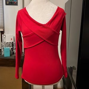 $$3 for $25$$. Red ribbed crisscross top and back lightweight sweater